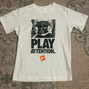 Youth Nike "Play Attention" Graphic Tee in White
